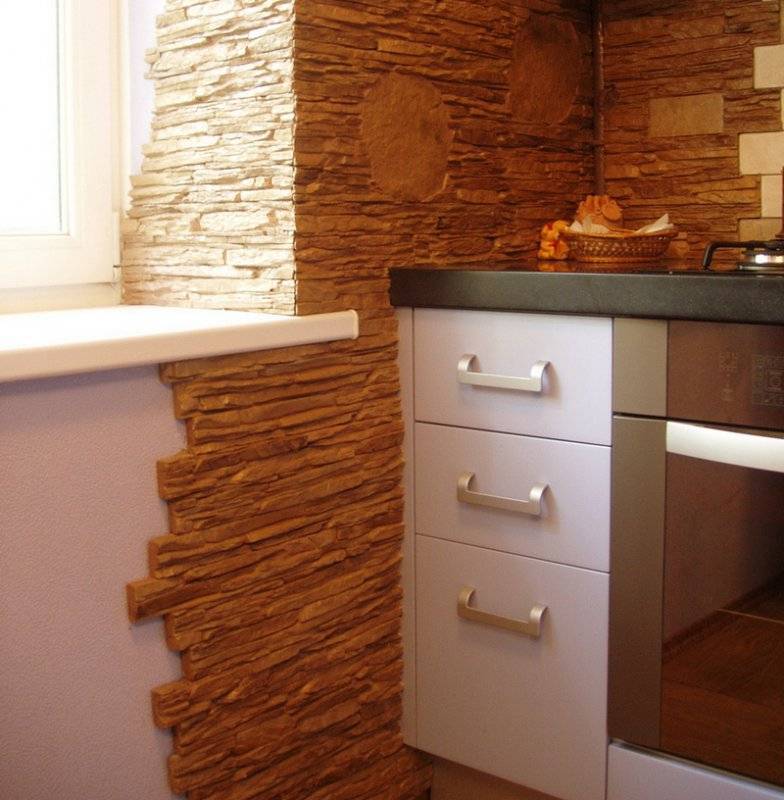 Декоративный камень на кухне (50 фото): искусственный камень в интерьере, дизайн кухни с каменной отделкой, декор стен декоративным кирпичом