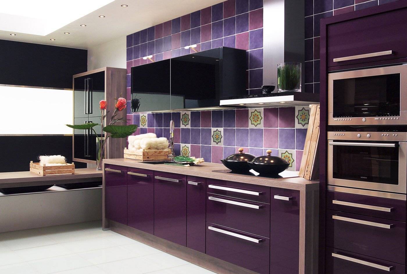 Кухня цвета баклажан: 30+ реальных фото примеров