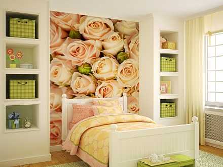 Фотообои с розами в интерьере +30 фото примеров декора стен