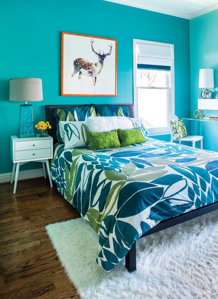 Бирюзовая спальня: 70 свежих идей дизайна (фото)