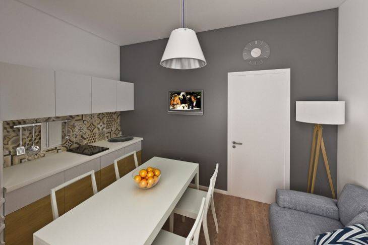 Кухни-гостиные с диваном: планировка, дизайн и меблировка