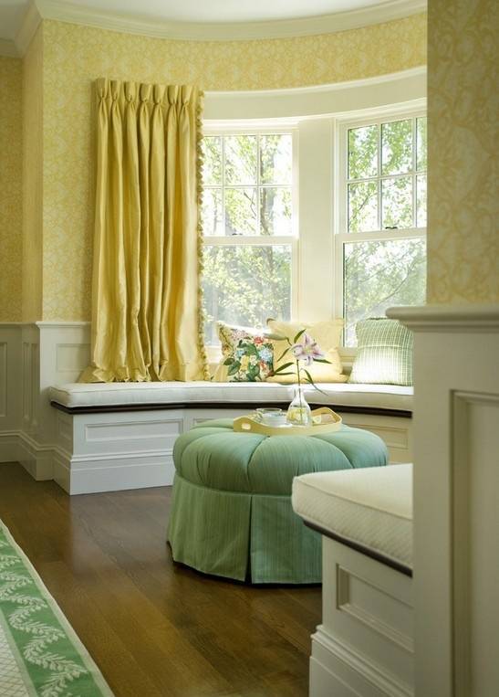 Короткие шторы до подоконника, в спальню, детскую комнату, гостиную для деревенского дома