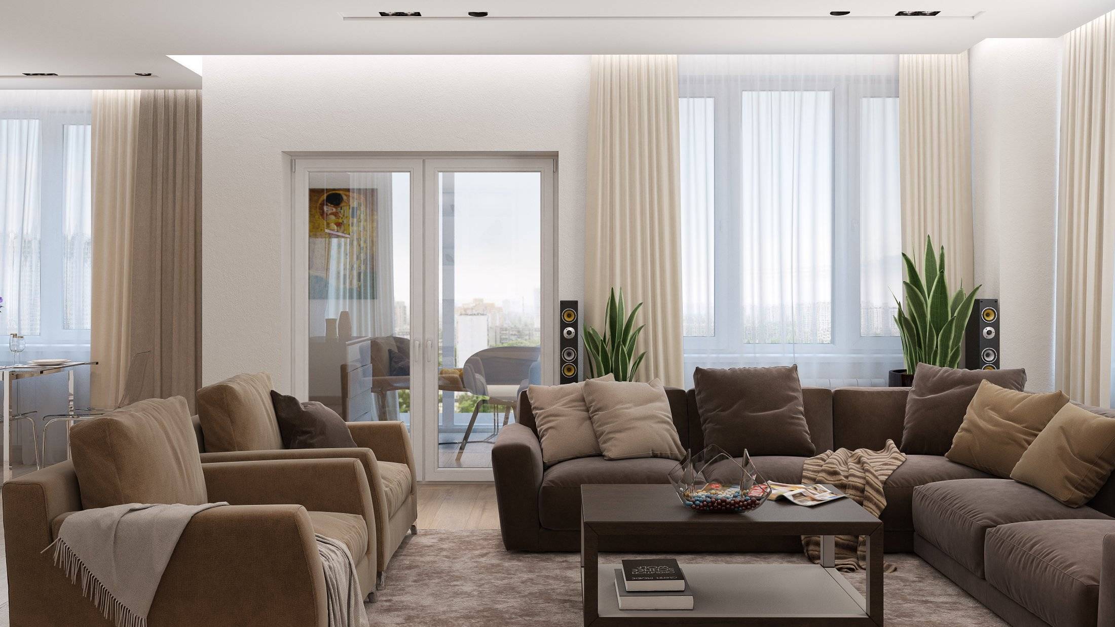 Дизайн гостиной с двумя окнами (30 фото): мебель, украшение оконных конструкций, цветовая гамма и декорирование стен