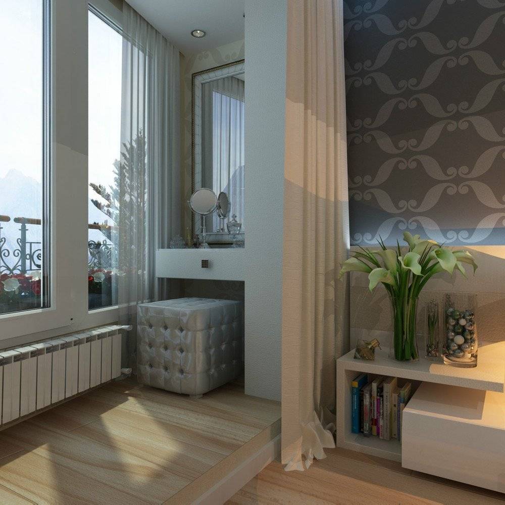 Спальня совмещенная с балконом - 20 необычных фото дизайна