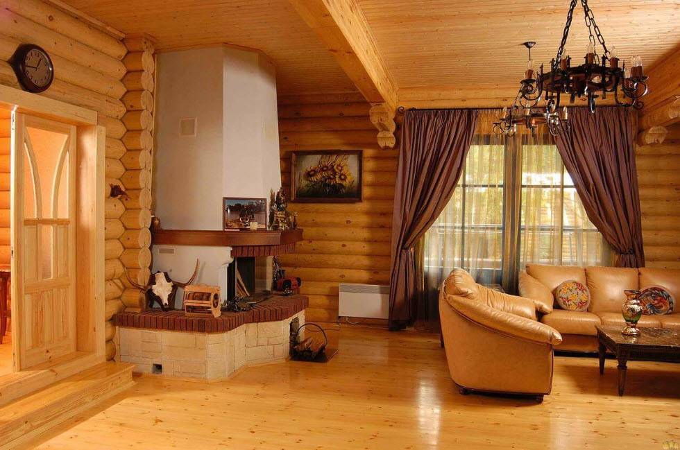 Интерьер деревянного дома(88 фото): как оформить внутри жилище из бревна, дизайн бревенчатого оцилиндрованного коттеджа