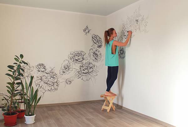 Рисунки на стенах – 75 фото лучших идей для современной квартиры