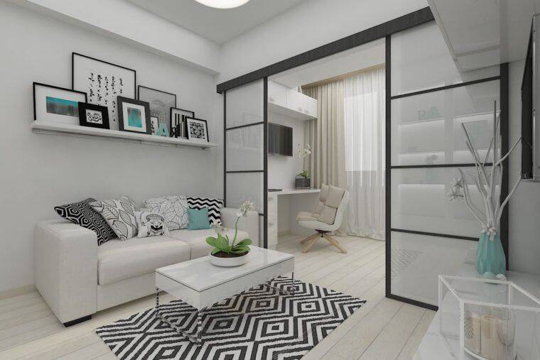 Дизайн спальни  площадью 18 кв. м