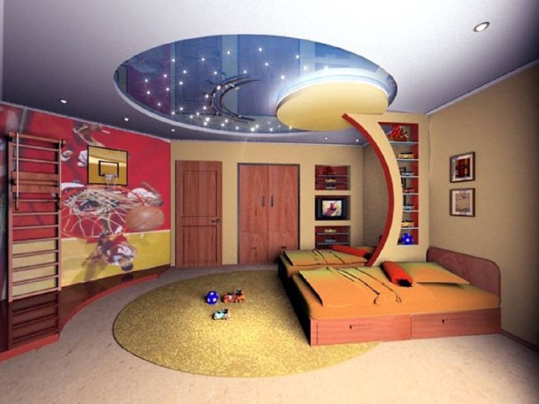 Потолок в детской комнате: как оформить и сочетать в интерьере? 120 фото примеров дизайна!