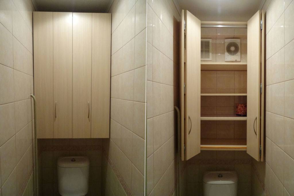 Варианты встраиваемого шкафа в туалете