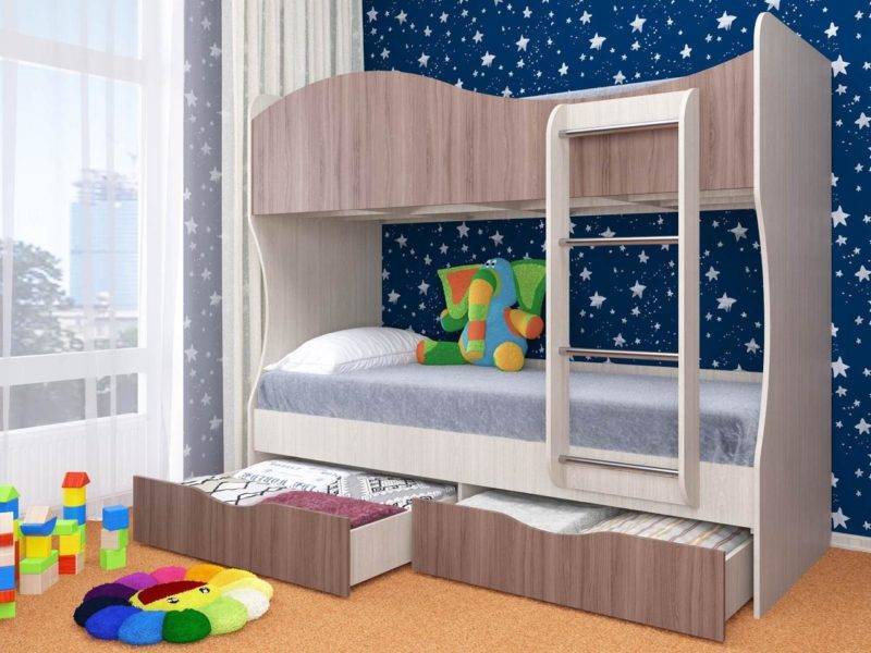 Кровать для двоих детей: детские двуспальные модели для двух детей разного возраста, откидные и угловые варианты в комнату