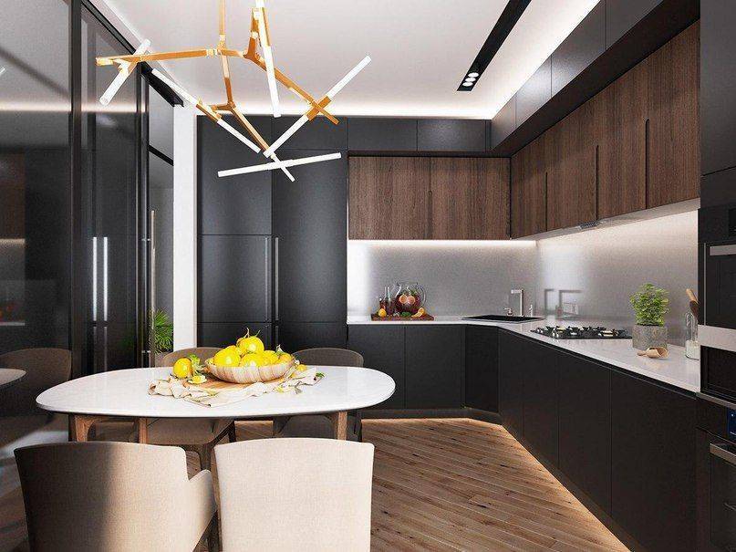 Кухня в стиле «модерн» (93 фото): варианты дизайна интерьера, выбираем современный кухонный гарнитур из дерева и другую мебель, выбор светлых штор в белую и бежевую кухню