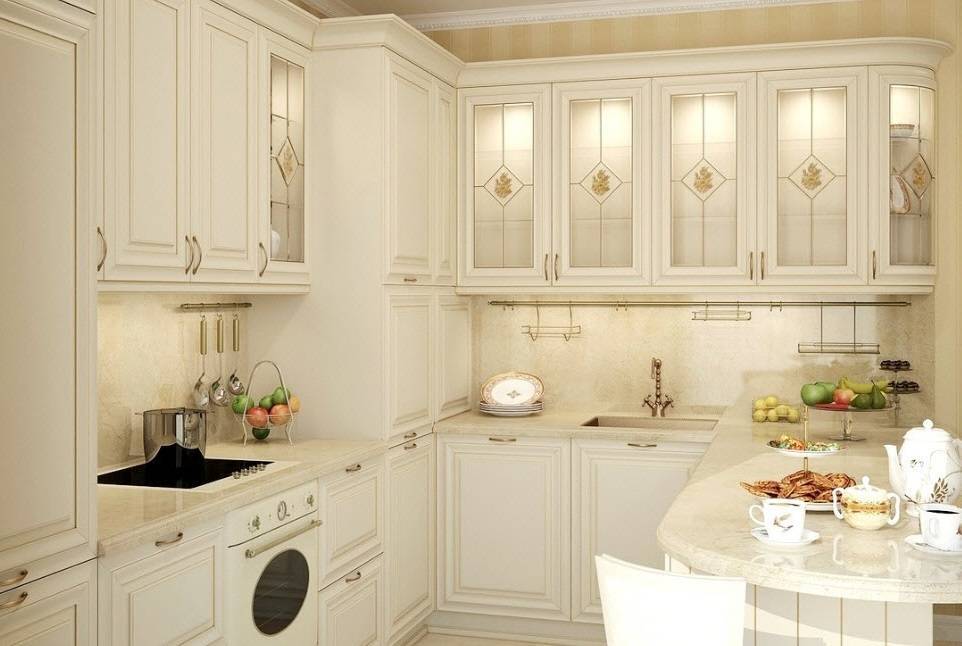 Особенности дизайна угловых кухонь в классическом стиле