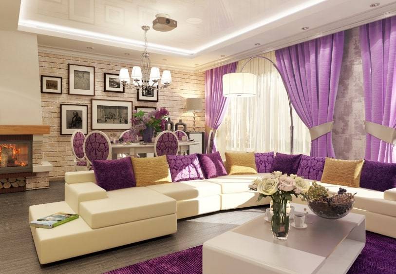 Фиолетовый диван (43 фото): диван сиреневого цвета из экокожи в интерьере и шторы в темно-фиолетовых тонах