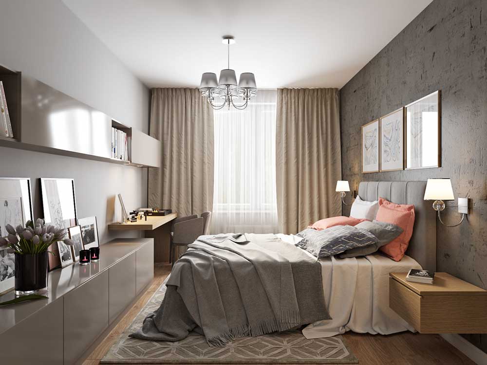 Дизайн спальни 14 кв. м (71 фото) — проект интерьера квадратной и прямоугольной спальни