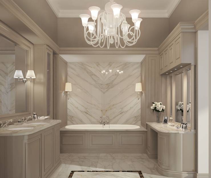 Оптимальный вариант: дизайн ванной в классическом стиле