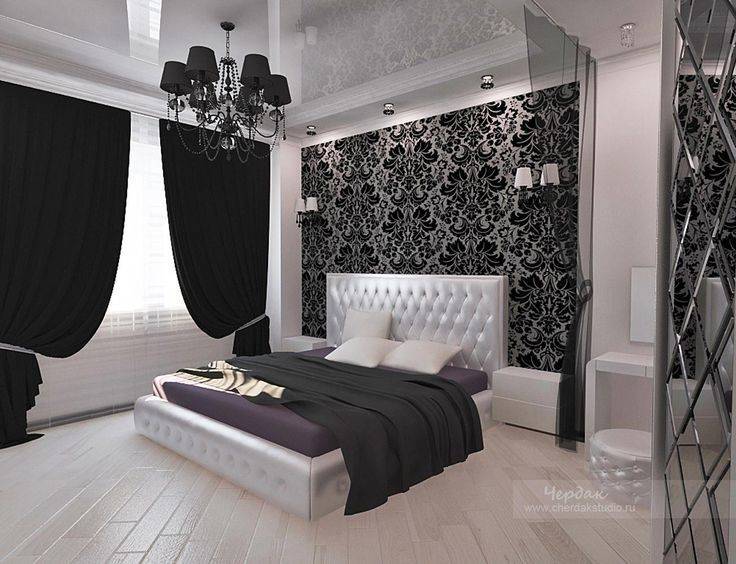 Черно-белая спальня (76 фото): дизайн и стили интерьера в черно-белых тонах. какого цвета могут быть шторы и обои?