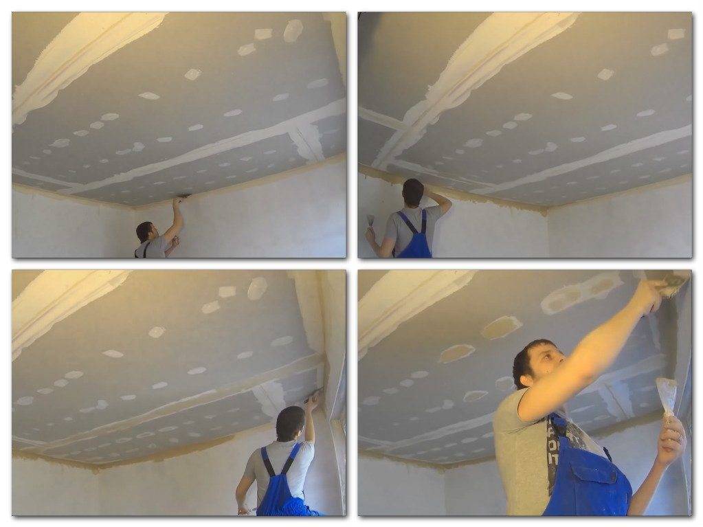Как зашпаклевать потолок своими руками под покраску