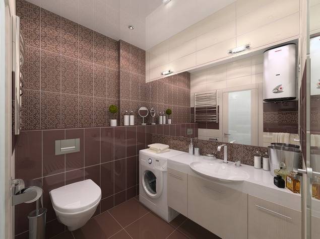 Дизайн стильной ванной комнаты в коричнево-бежевых тонах: нюансы оформления интерьера
