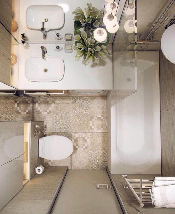 Ванная комната 6 кв м: дизайн, фото, санузел совмещенный с туалетом