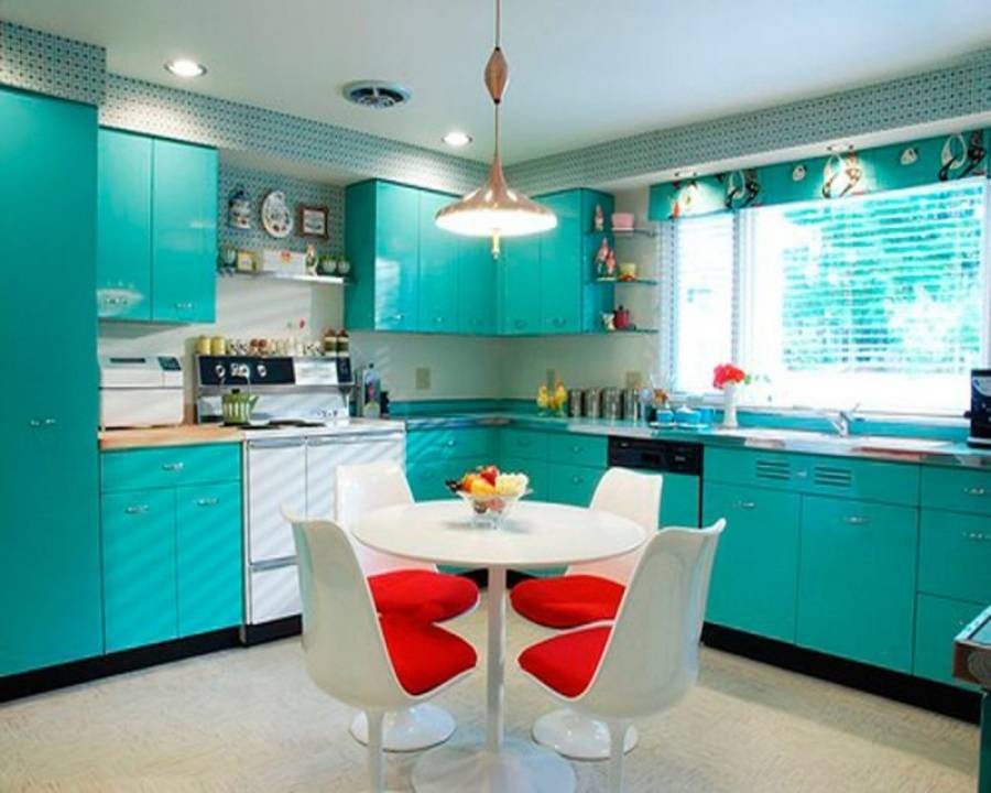 Бирюзовый цвет в интерьере кухни – идеи дизайна
