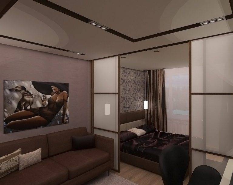 Дизайн гостиной-спальни – фото интерьера совмещенной спальни и гостиной комнаты