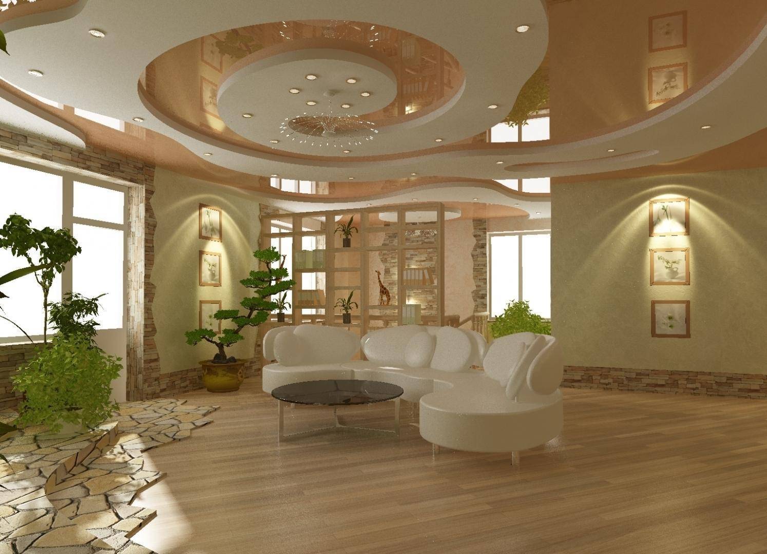 Натяжные потолки в зале и гостиной: идеи дизайна (150+ фото)