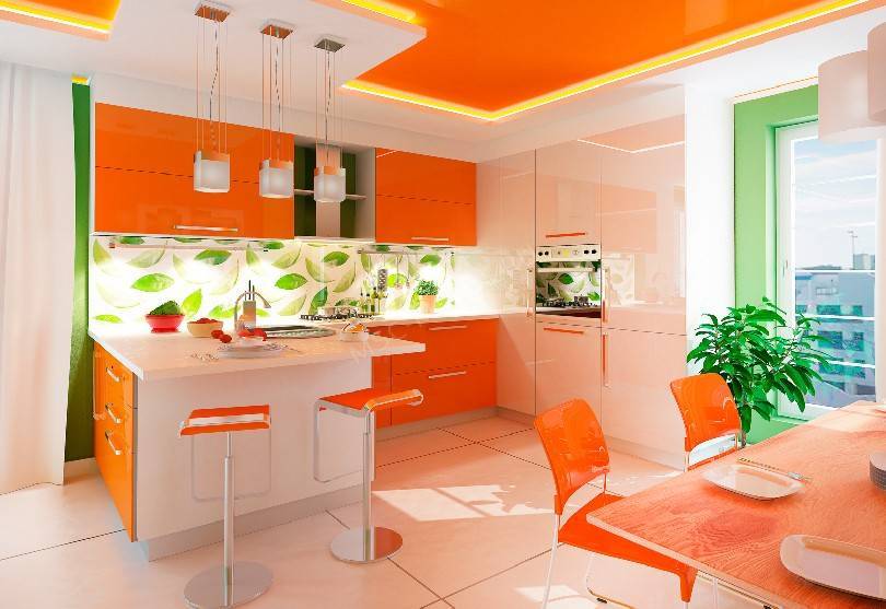 Дизайн оранжевой кухни +75 фото примеров - «интерьер кухни»