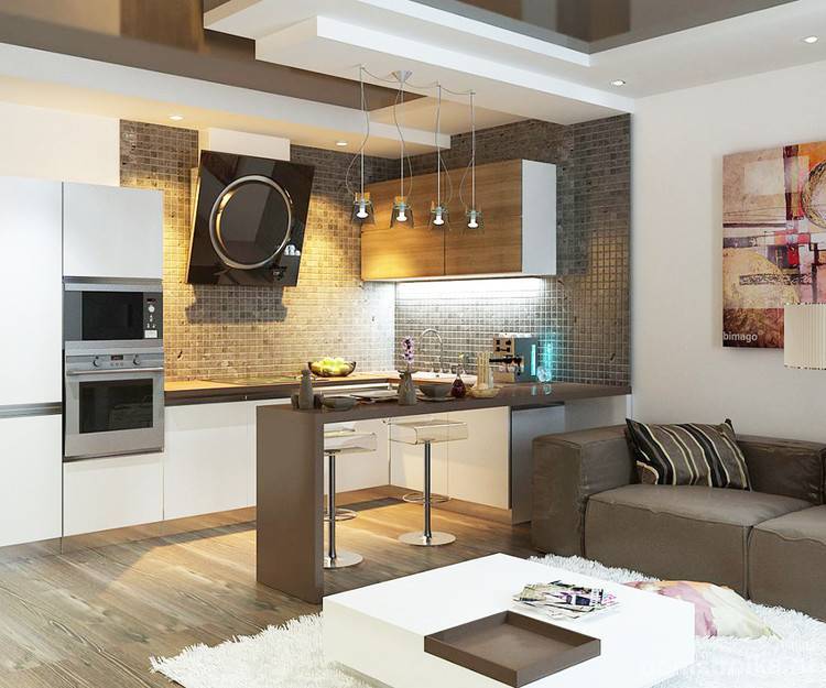 Дизайн кухни-студии 15, 16, 17 кв. м. (60 фото): кухня-гостиная 16 метров в квартире с одним окном