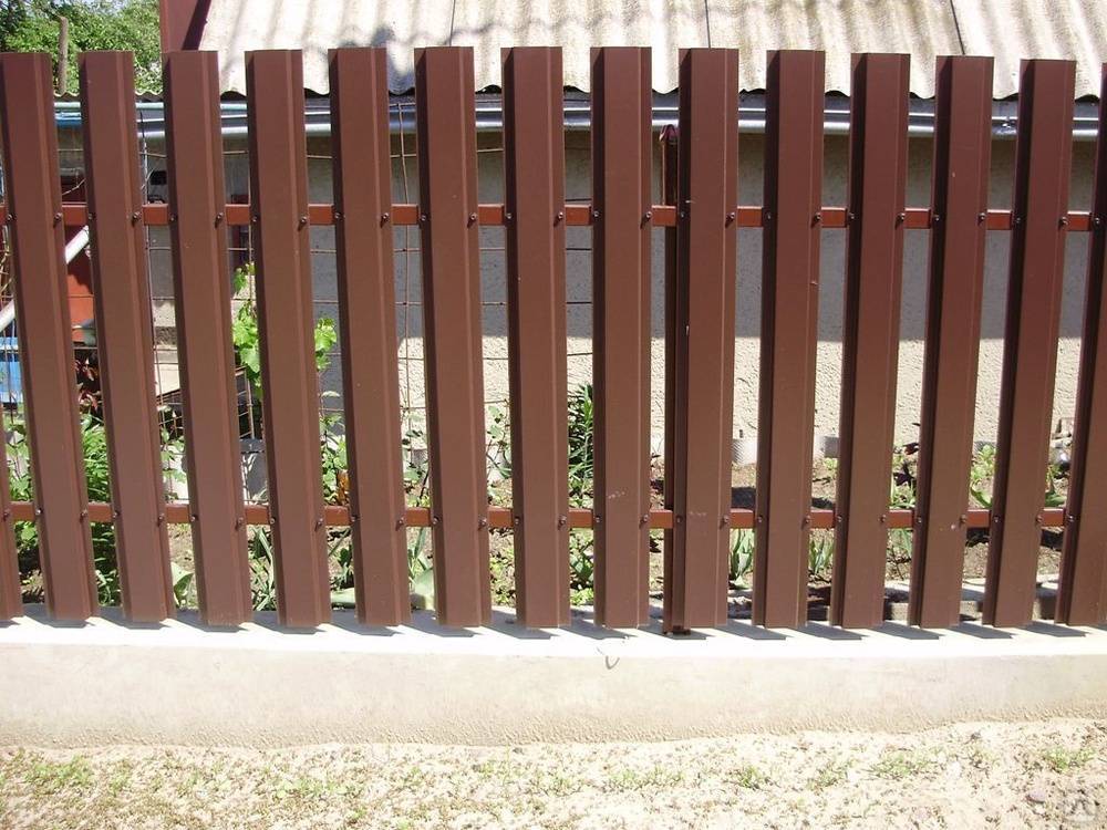Забор из металлического штакетника: способы устаноки, расчет