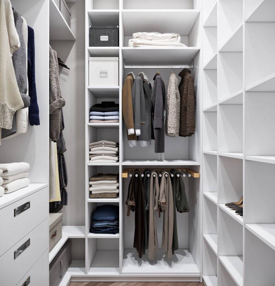 Дизайн гардеробной комнаты маленького размера: фото, идеи, советы