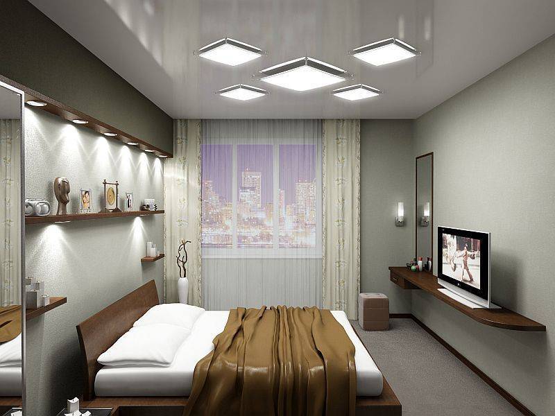 Современное освещение в спальне с натяжными потолками: фото и советы профессионалов