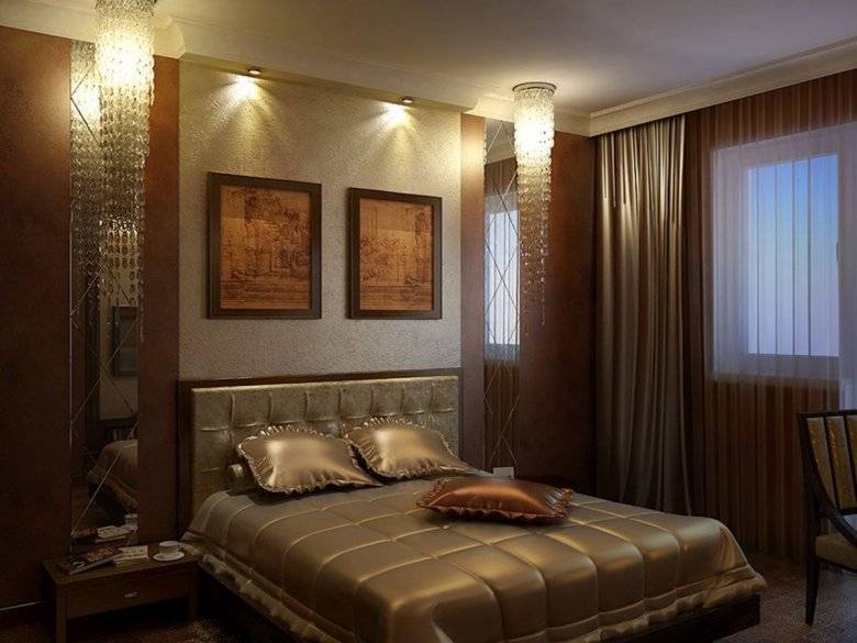 Дизайн интерьера спальни в коричневых тонах