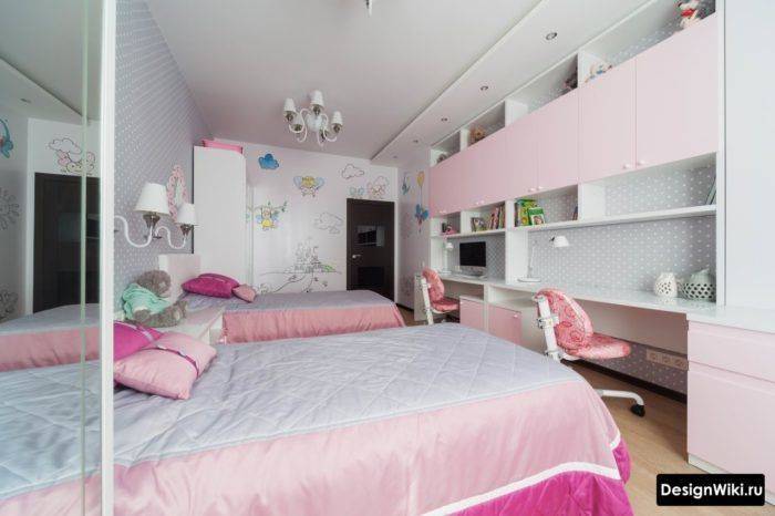 Дизайн детской комнаты для двух девочек – интересные идеи и важные правила
