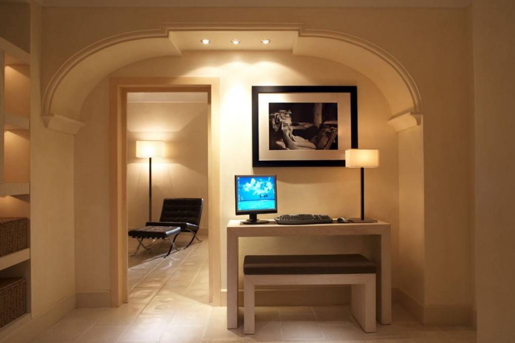 Арка из гипсокартона (60 фото): красивый дизайн дверных проемов с подсветкой в зал и кухню