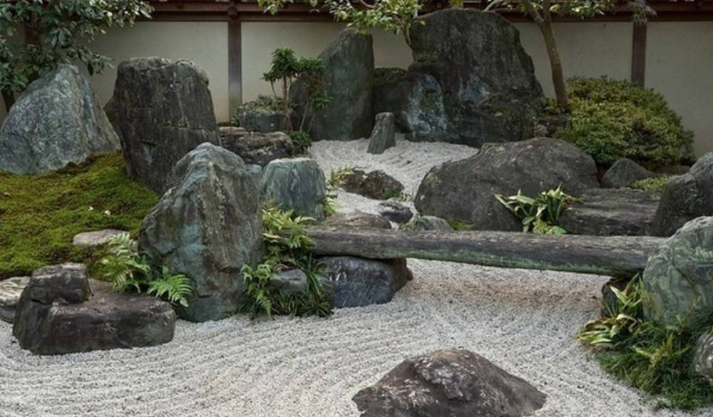 Японский сад камней в храме рёан-дзи