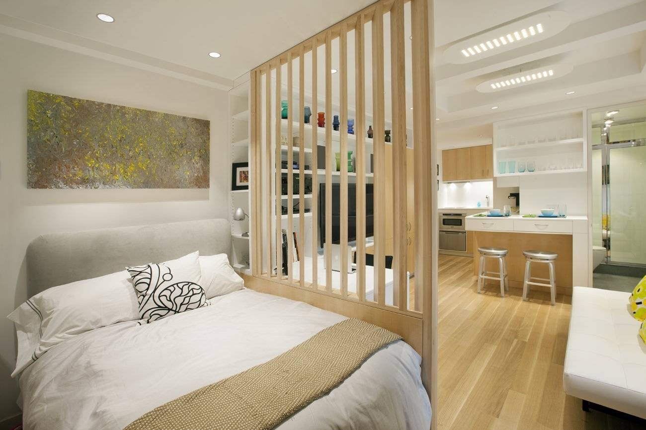 Гостиная и спальня в одной комнате – зонирование и дизайн интерьера, фото вариантов