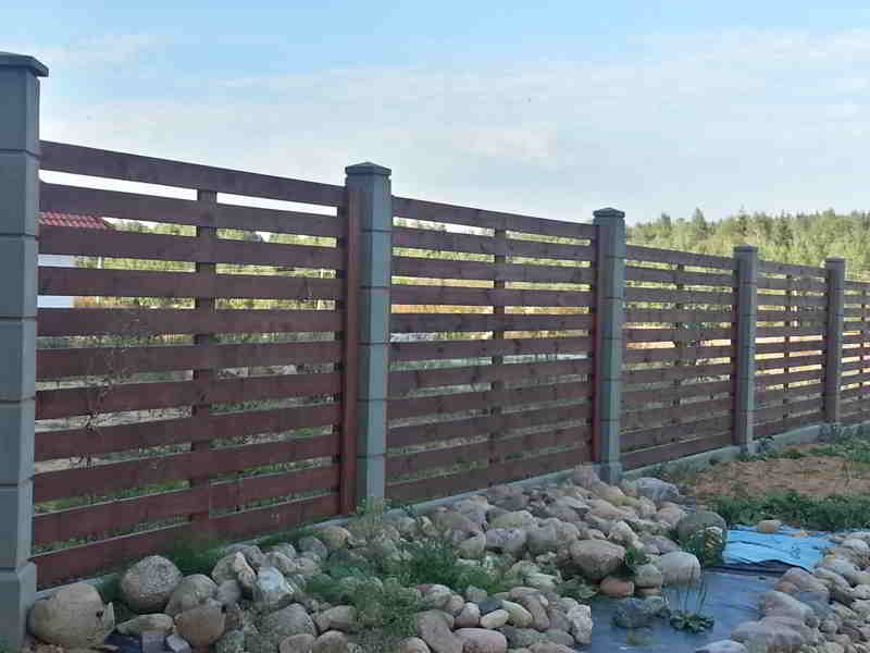 Забор с кирпичными столбами: красивые варианты декора