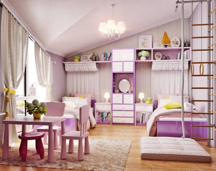 Особенности создания дизайна детской комнаты для двух девочек