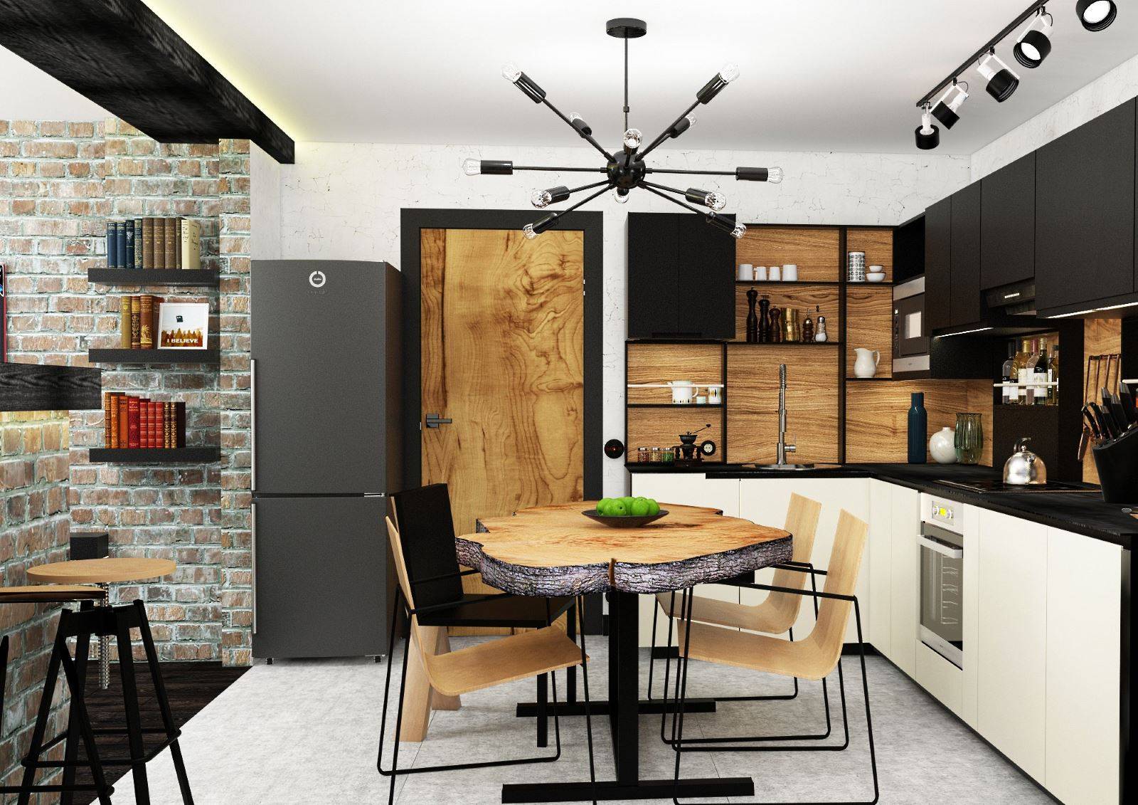 82 идеи дизайна кухни в стиле лофт — фото реальных интерьеров и советы