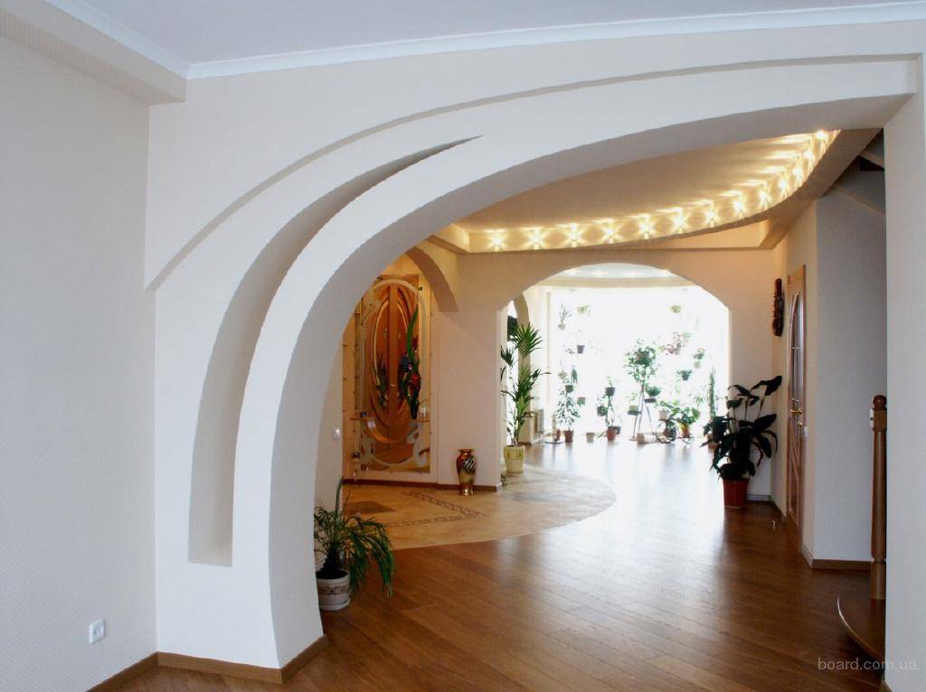 Дизайн гипсокартонного потолка в зале - фото примеров