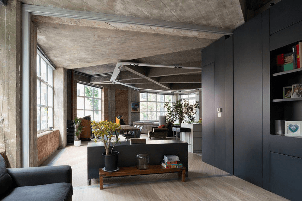 Бетонный потолок в интерьере: тенденция современного дизайна
