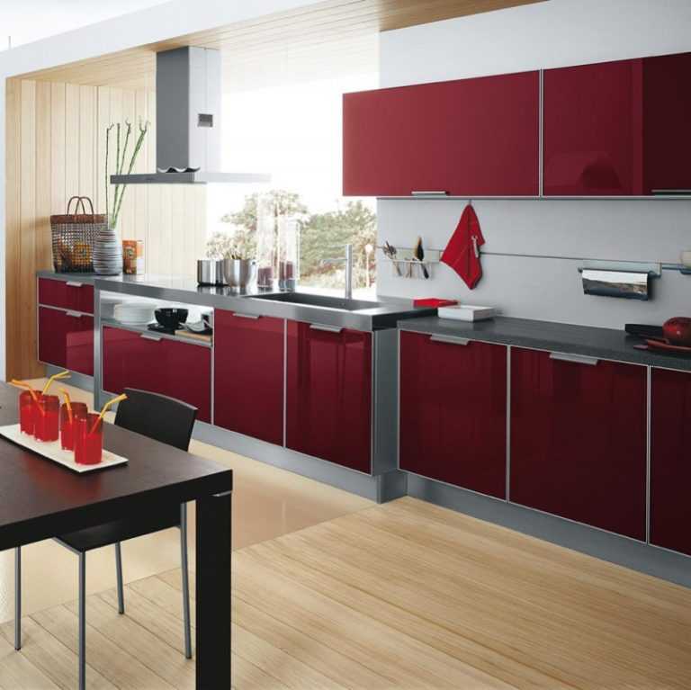 Кухни бордового цвета - изысканное решение для дизайна (80 фото)
