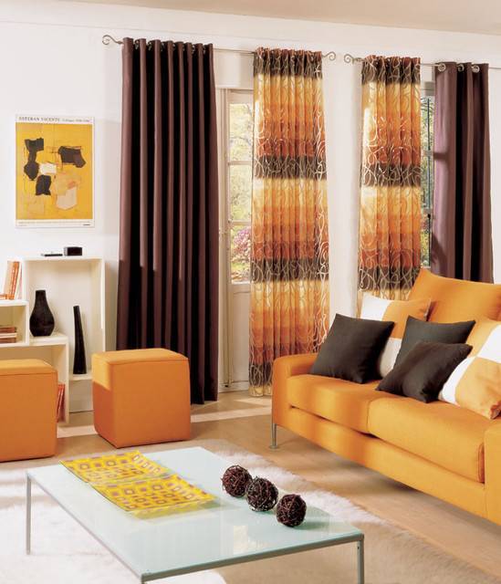 Варианты выбора стиля и цвета штор для гостиной комнаты