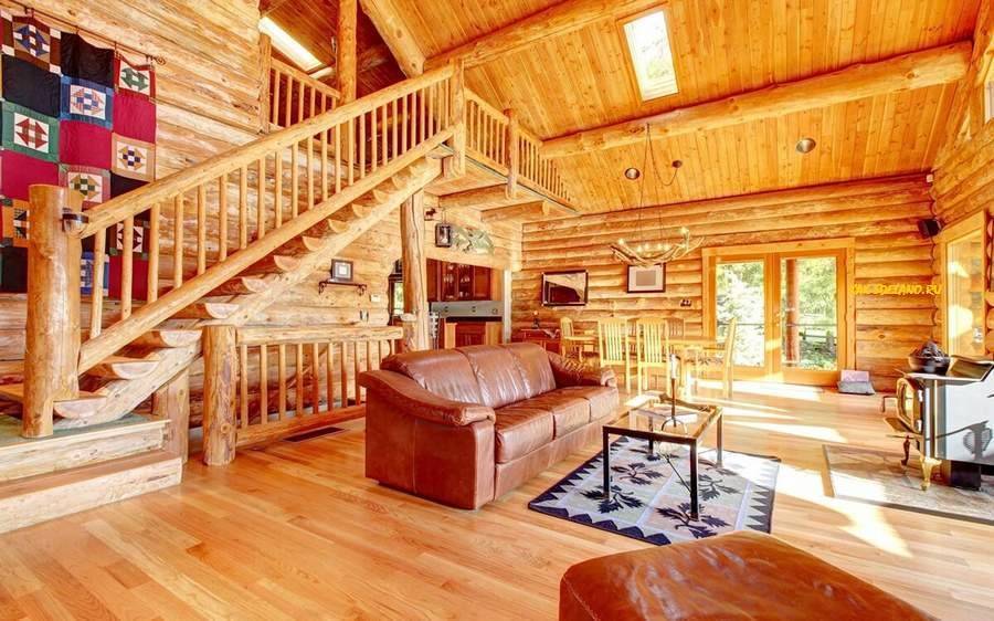 Интерьер деревянного дома(88 фото): как оформить внутри жилище из бревна, дизайн бревенчатого оцилиндрованного коттеджа