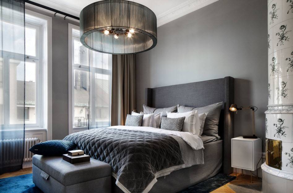 Серая спальня — 120 фото лучших примеров дизайна спальни в серых тонах