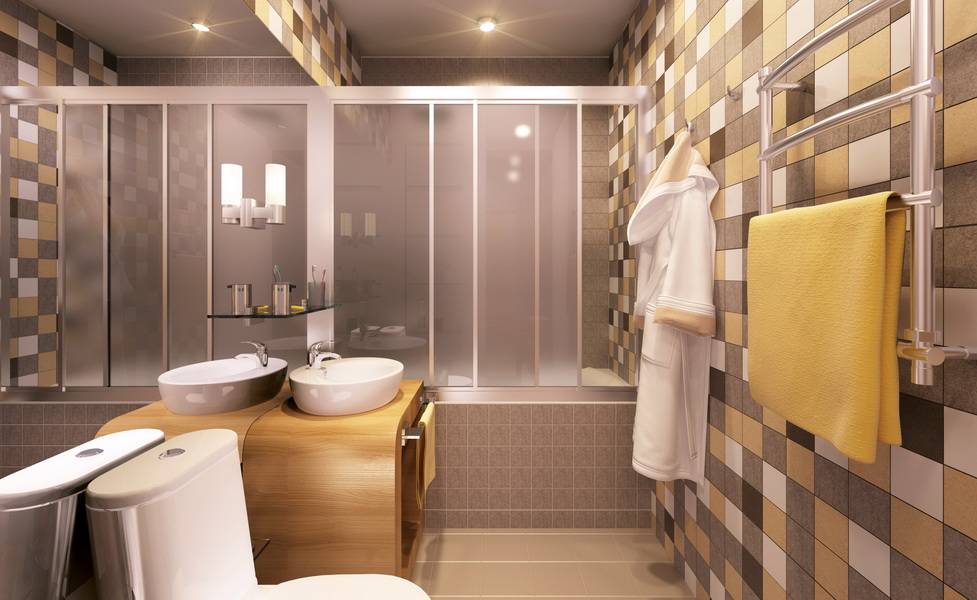 Дизайн ванной комнаты - фото 4 кв. м. с туалетом и стиральной машиной