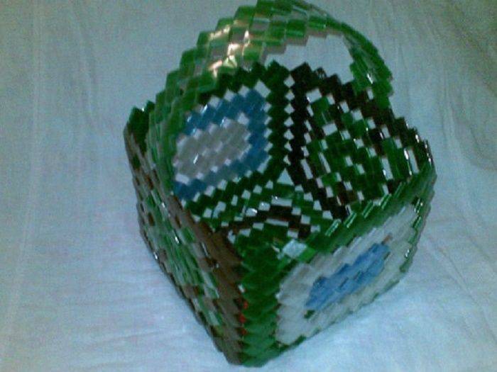 Плетение корзин из пластиковых бутылок: создание пошагово в форме коробки или сумки
