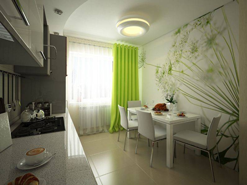 Дизайн кухни 13 кв. м с диваном