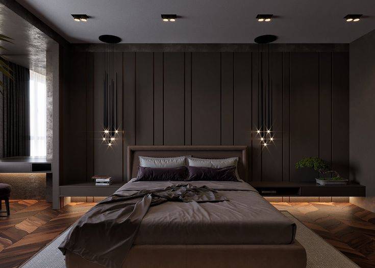 Спальня с темной мебелью (55 фото): дизайн спальни с черной и коричневой мебелью. как выбрать шторы и подобрать обои для интерьера с мебелью цвета венге и других темных оттенков?