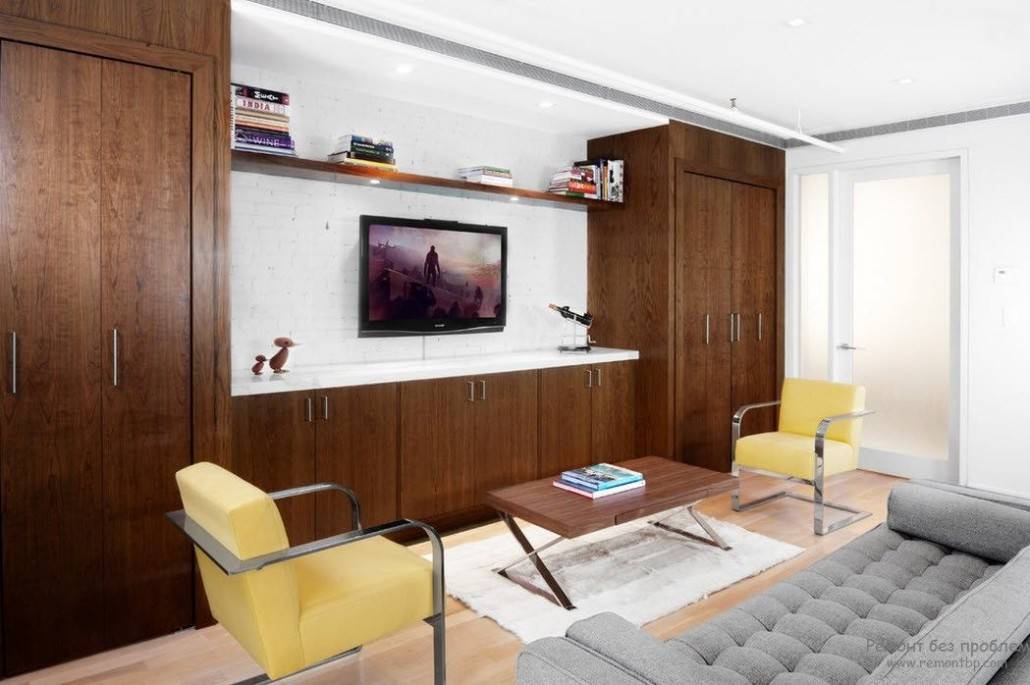 Дизайн однокомнатной хрущевки 30 кв м, перепланировка, ремонт и зонирование кухни в маленькой квартире, как расставить мебель в интерьере, как обустроить гостиную со шкафом в студии